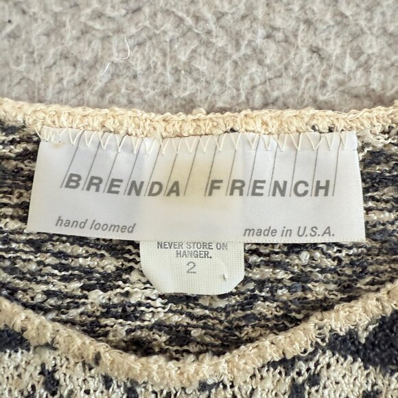 Vintage Brenda French Sweater Abstract Pattern Rayon 80s USA - Picture 2 of 6